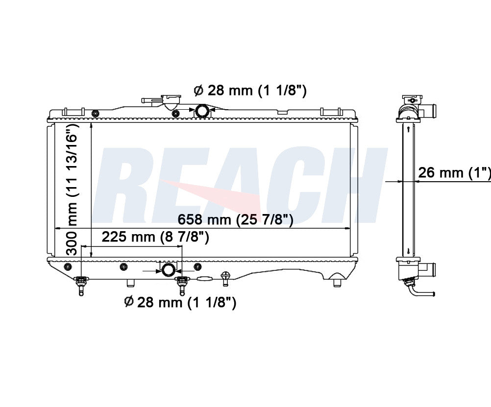 1990 TOYOTA TERCEL 1.5 L RADIATOR REA41-1240A