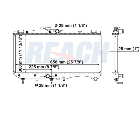 1990 TOYOTA TERCEL 1.5 L RADIATOR REA41-1240A