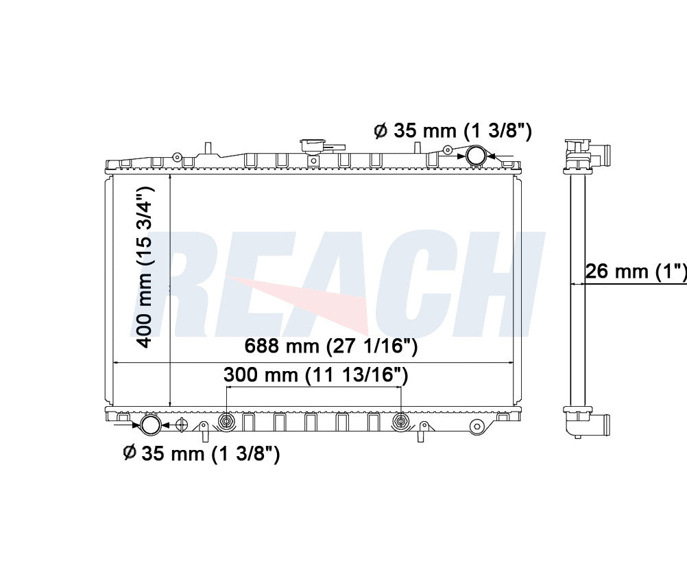 1989 NISSAN 300ZX 3.0 L RADIATOR REA41-1242A