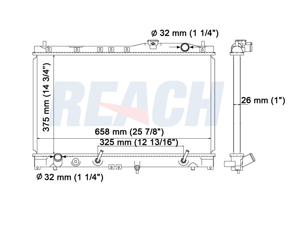 1992 ACURA VIGOR 2.5 L RADIATOR REA41-1277A
