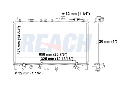 1993 ACURA VIGOR 2.5 L RADIATOR REA41-1277A