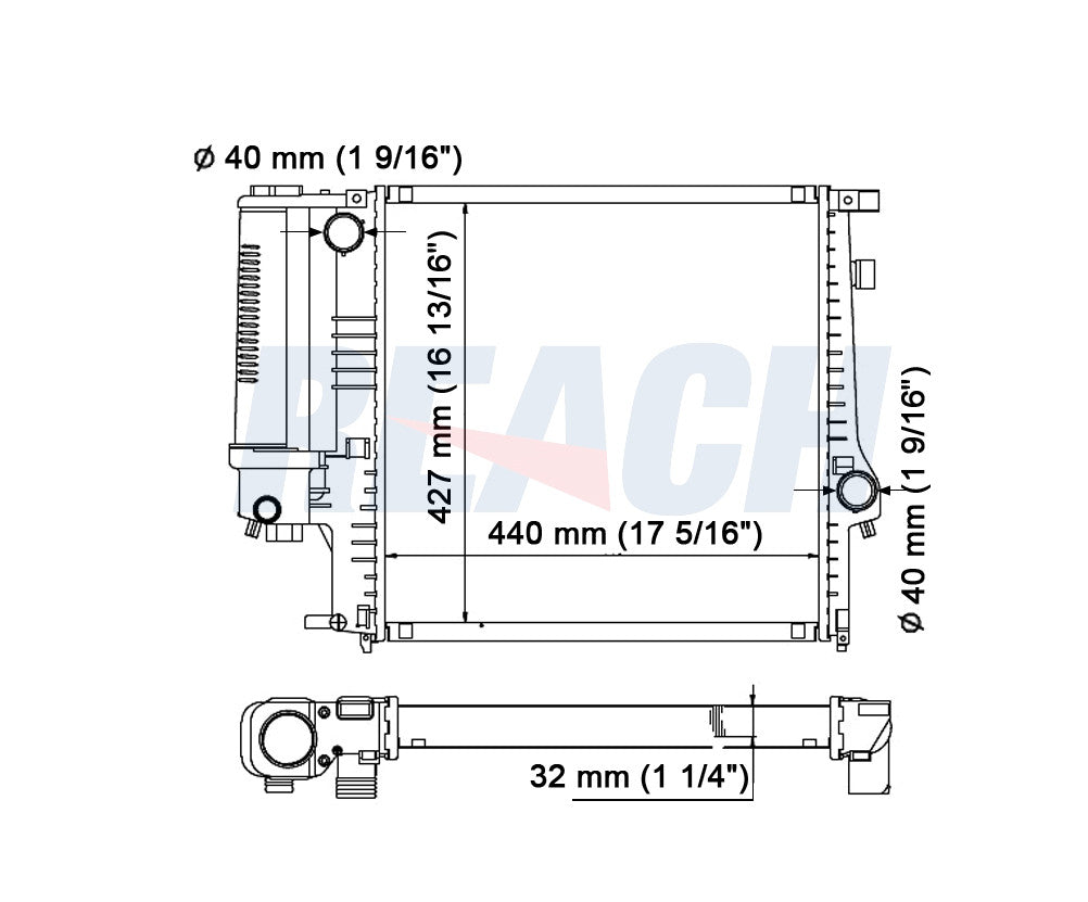 1994 BMW 318IS 1.8 L RADIATOR REA41-1295A