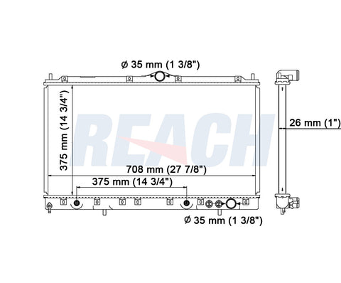 1991 MITSUBISHI 3000GT 3.0 L RADIATOR REA41-1298A