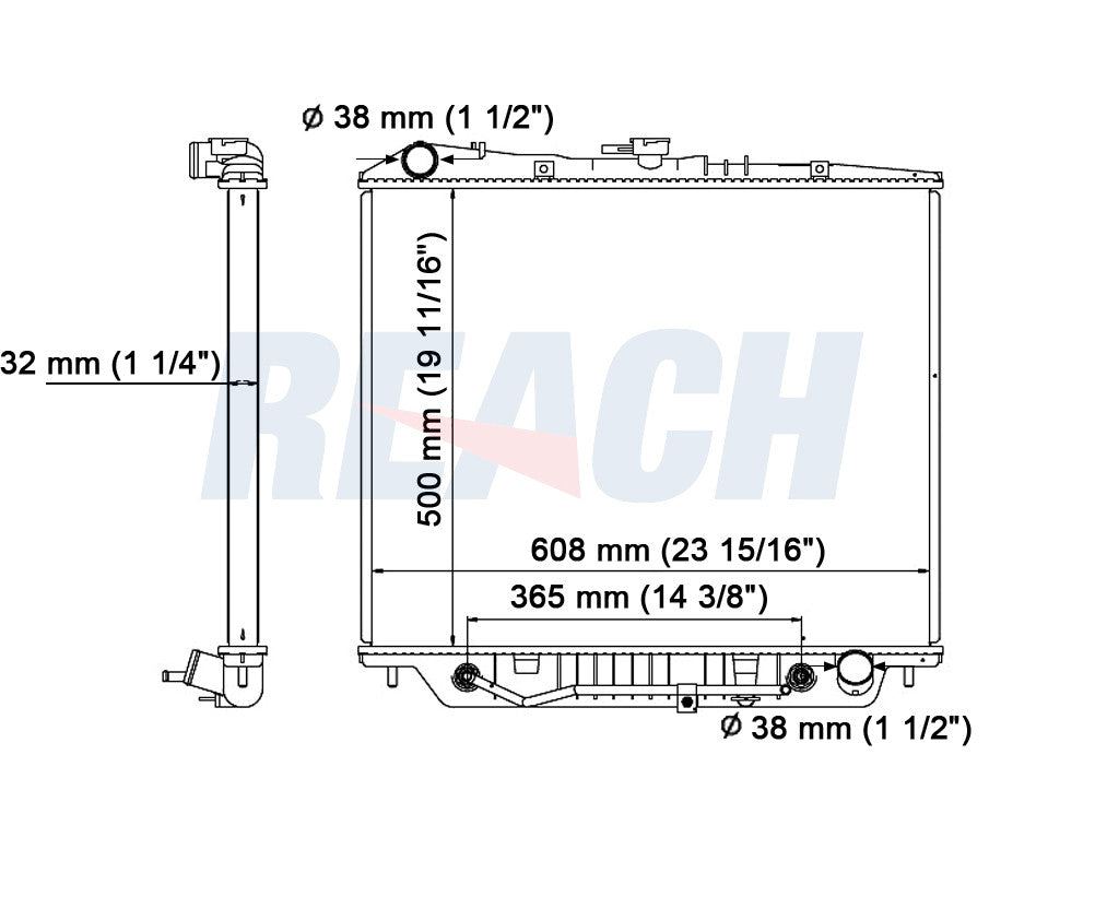 1993 ISUZU TROOPER 3.2 L RADIATOR REA41-1302A