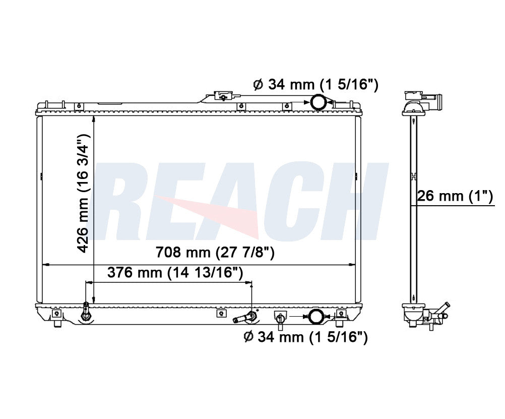 1992 LEXUS ES300 3.0 L RADIATOR REA41-1303A