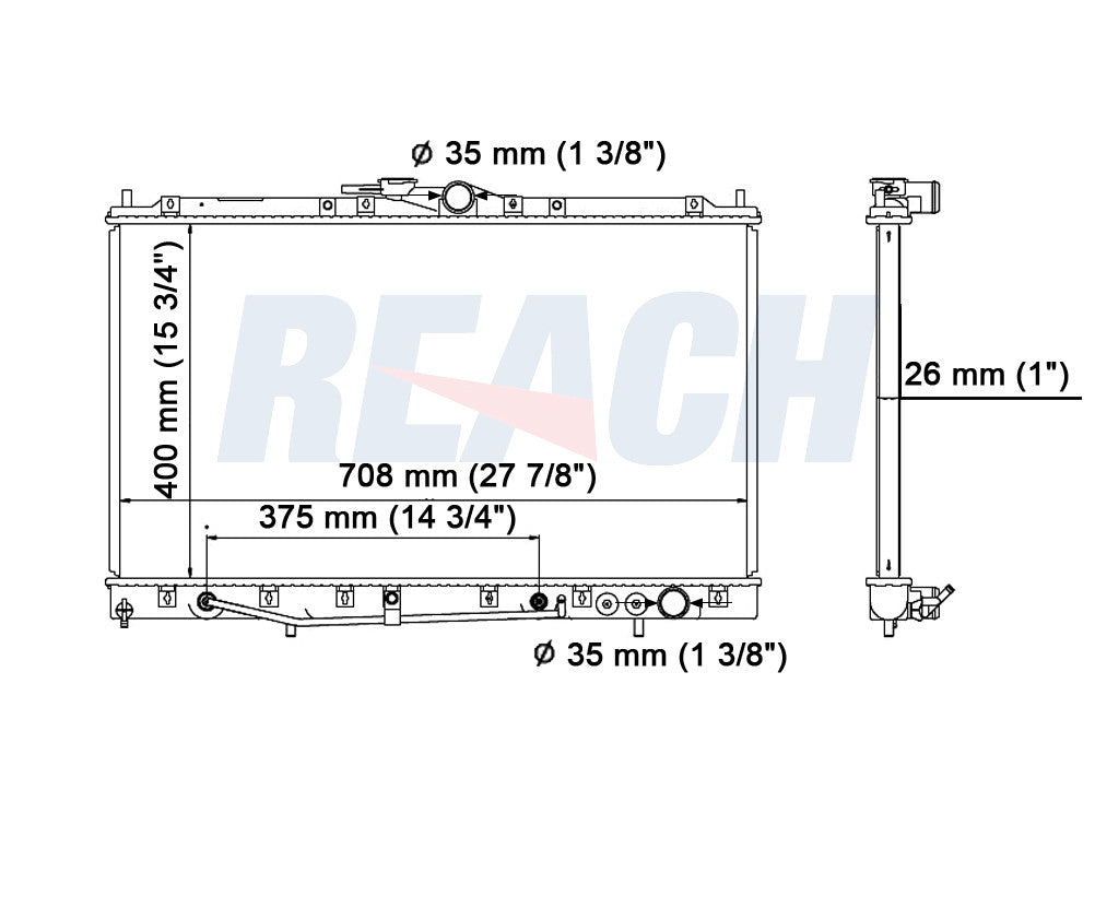 1992 MITSUBISHI DIAMANTE 3.0 L RADIATOR REA41-1316A