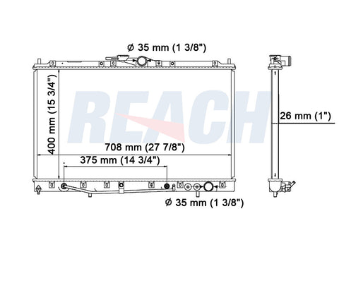 1995 MITSUBISHI DIAMANTE 3.0 L RADIATOR REA41-1316A
