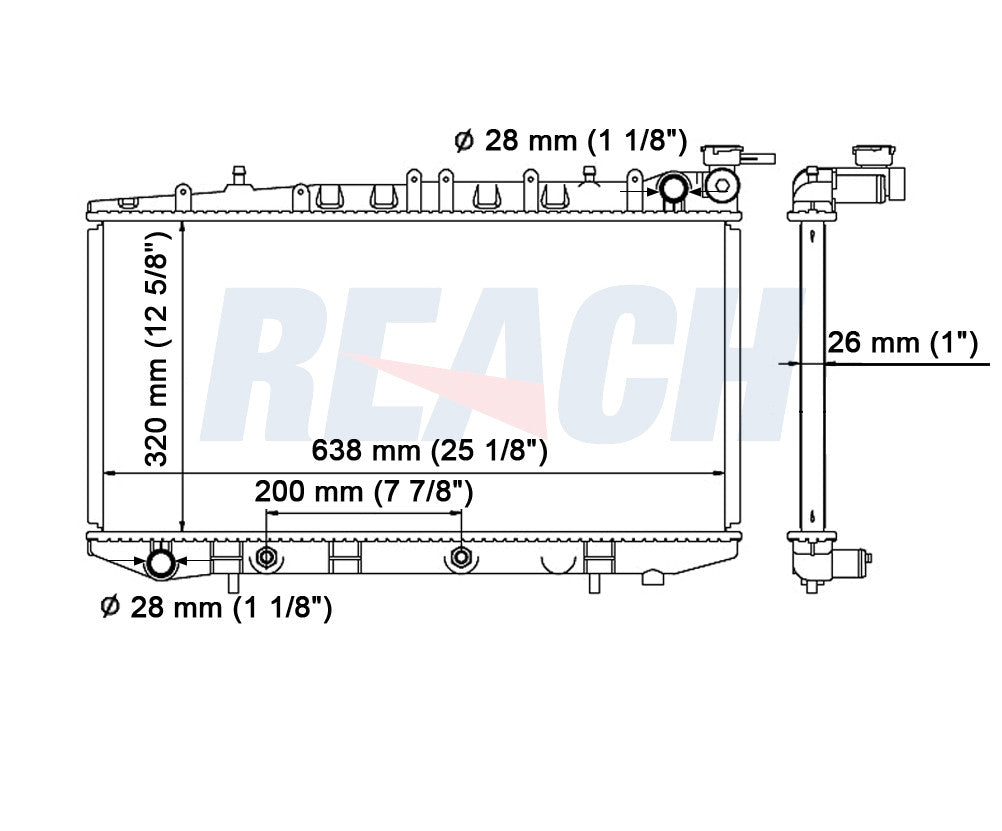 1992 NISSAN SENTRA 2.0 L RADIATOR REA41-1317A