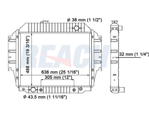 1976 FORD E-350 ECONOLINE 5.8 L RADIATOR REA41-1333A