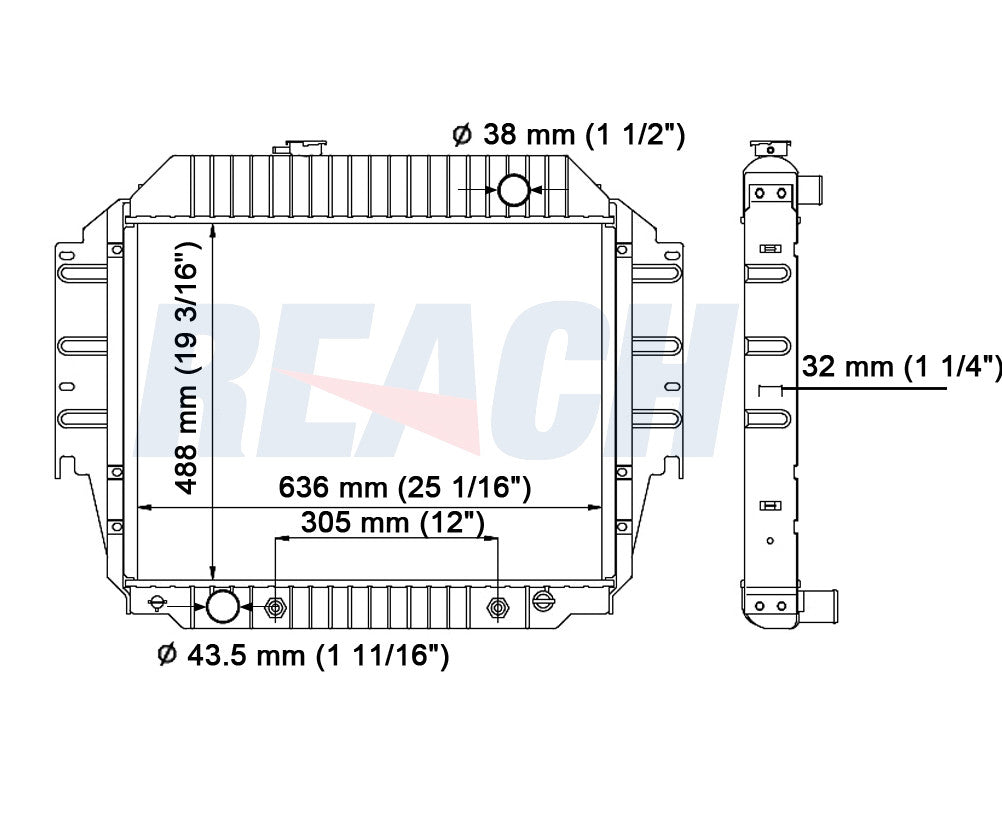 1980 FORD E-350 ECONOLINE 5.0 L RADIATOR REA41-1333A