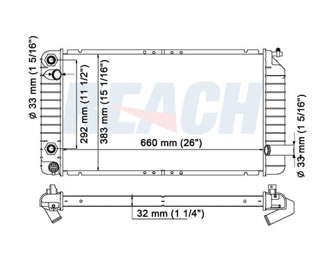 1992 CHEVROLET BERETTA 3.1 L RADIATOR REA41-1344A