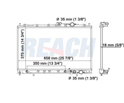1995 EAGLE SUMMIT 1.8 L RADIATOR REA41-1393A