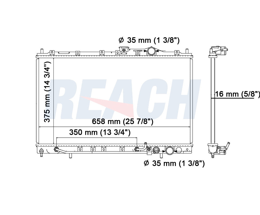 1994 MITSUBISHI MIRAGE 1.8 L RADIATOR REA41-1393A