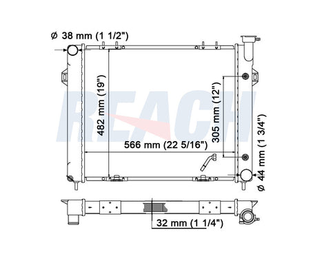 1995 JEEP GRAND CHEROKEE 5.2 L RADIATOR REA41-1394A