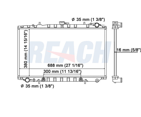 1991 NISSAN STANZA 2.4 L RADIATOR REA41-140A