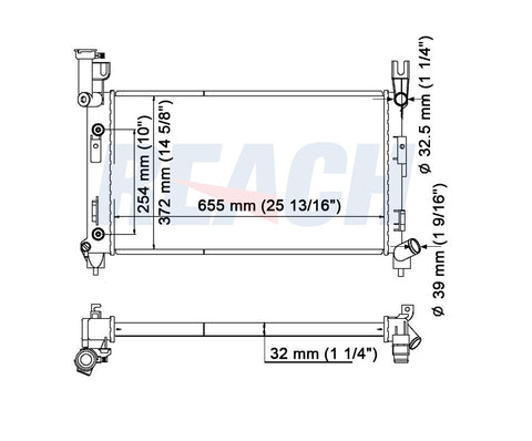 1993 CHRYSLER TOWN AND COUNTRY 3.3 L RADIATOR REA41-1400A