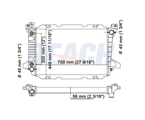 1989 FORD F-150 5.0 L RADIATOR REA41-1451A