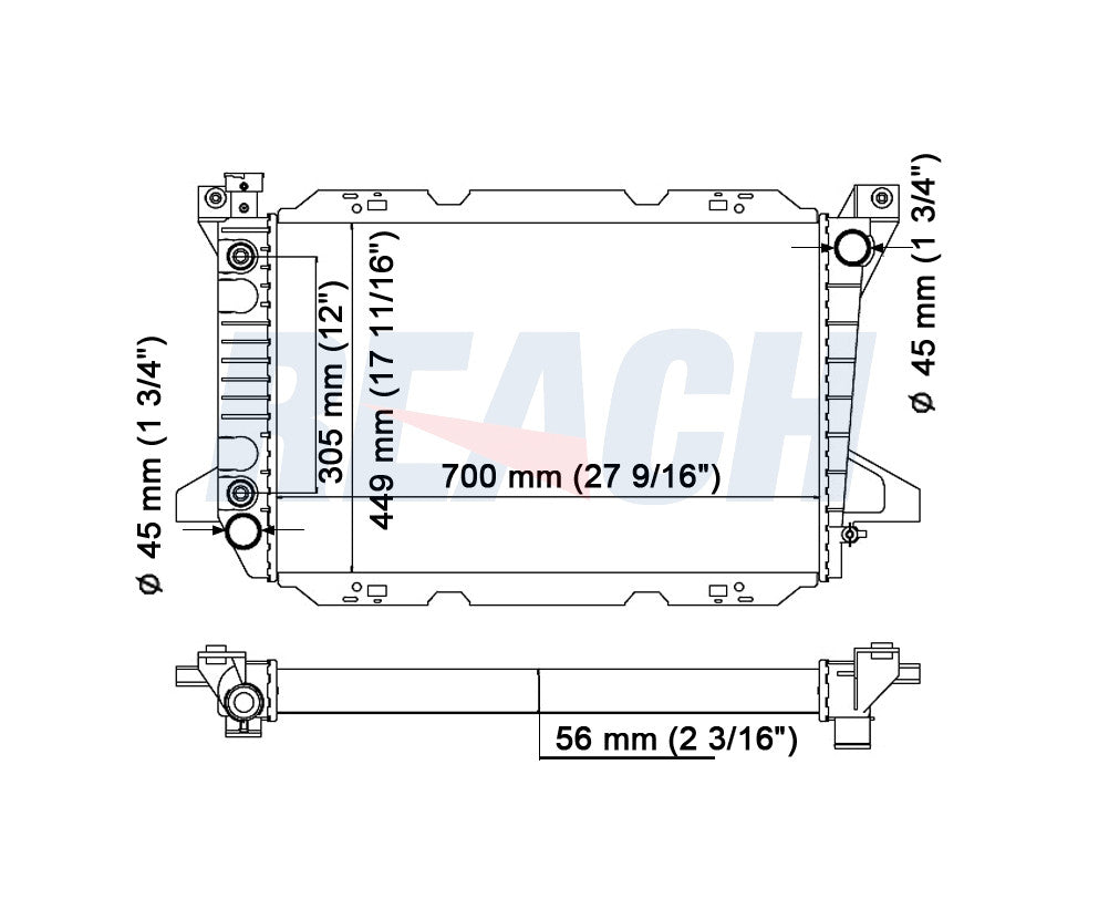 1988 FORD F-350 7.5 L RADIATOR REA41-1451A