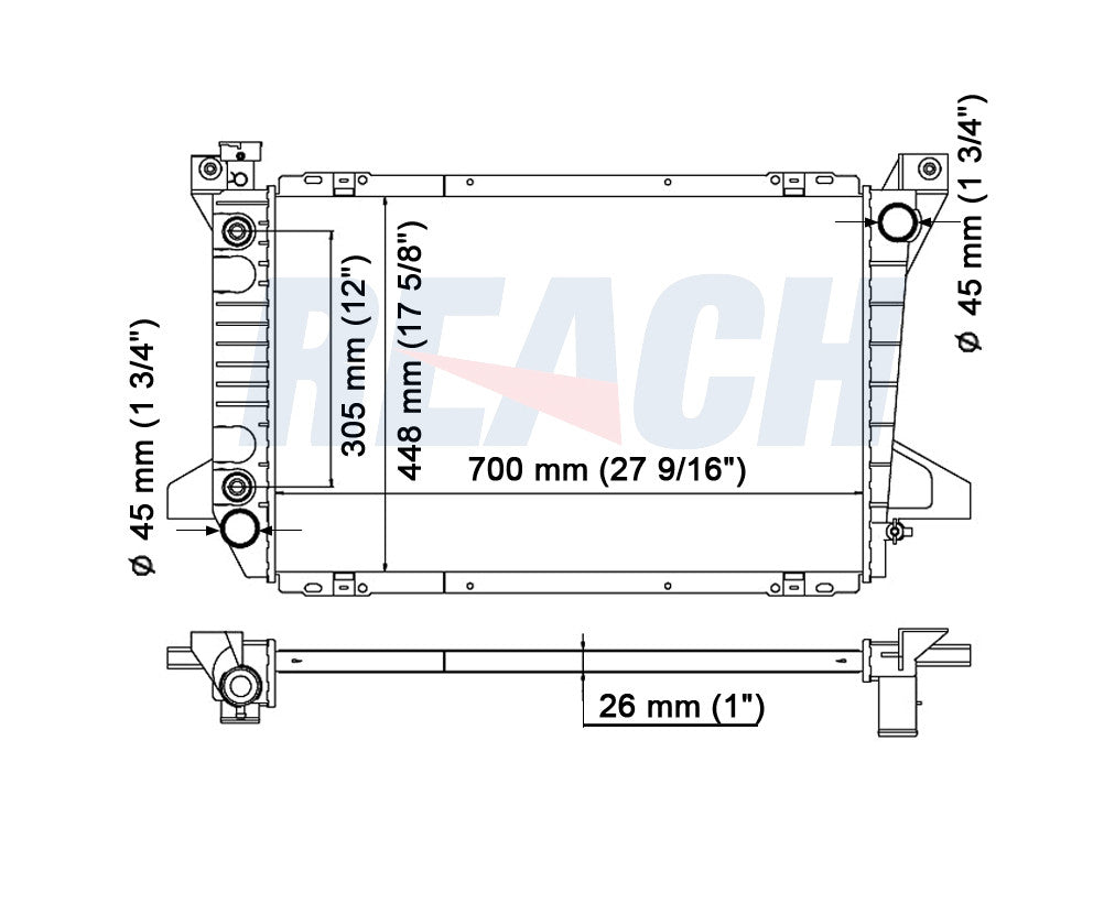 1991 FORD F-150 5.0 L RADIATOR REA41-1453A