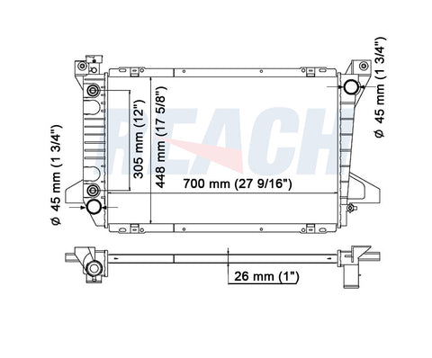 1993 FORD F-250 5.8 L RADIATOR REA41-1453A