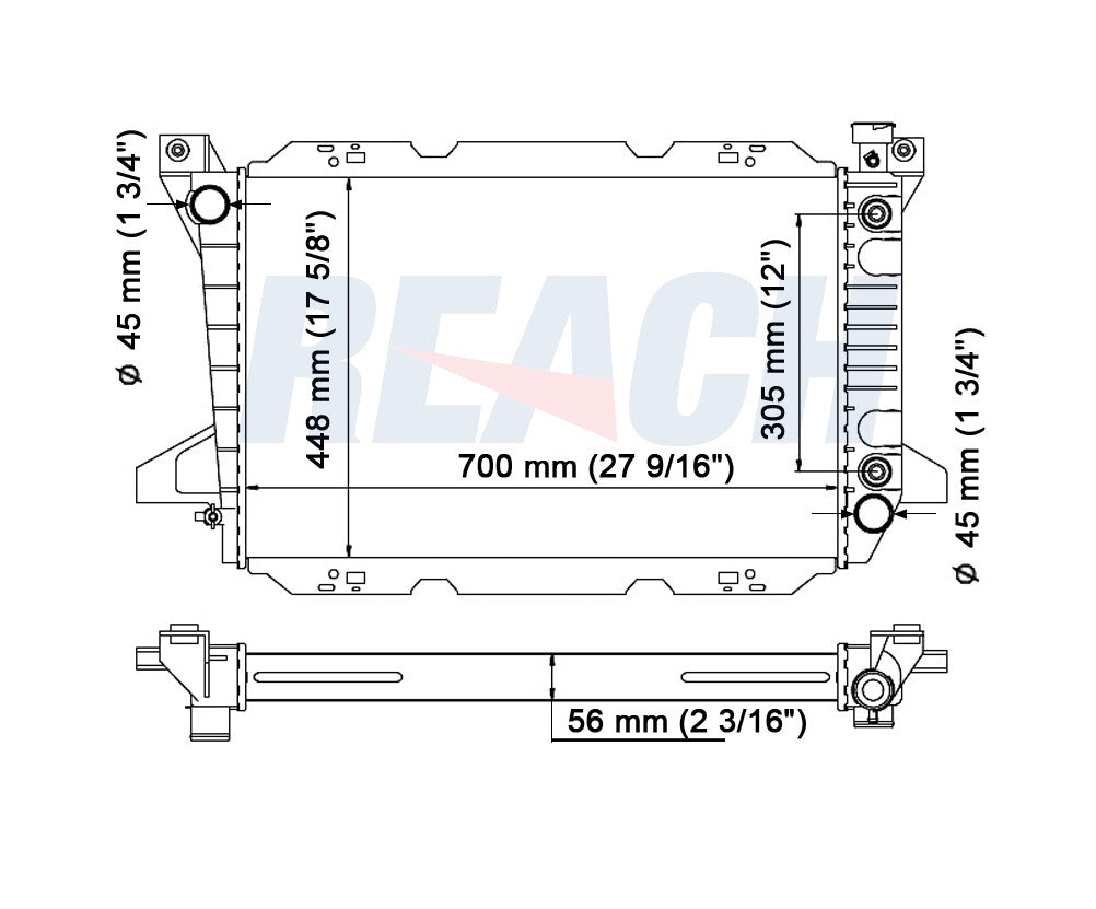 1988 FORD BRONCO 4.9 L RADIATOR REA41-1454A