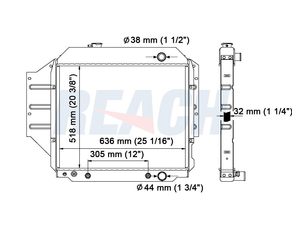 1992 FORD E-350 ECONOLINE 4.9 L RADIATOR REA41-1455A