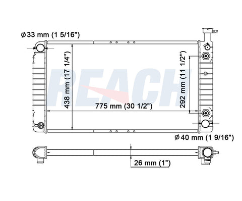 1992 CHEVROLET G20 5.0 L RADIATOR REA41-1477A