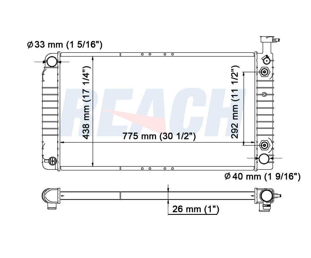1992 CHEVROLET G10 5.7 L RADIATOR REA41-1477A
