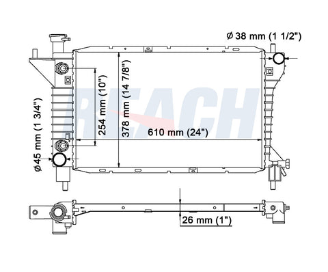 1995 FORD MUSTANG 5.0 L RADIATOR REA41-1488A