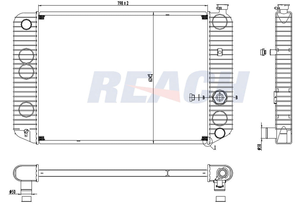 1992 GMC C70 KODIAK 6.0 L HD RADIATOR REA41-1499A