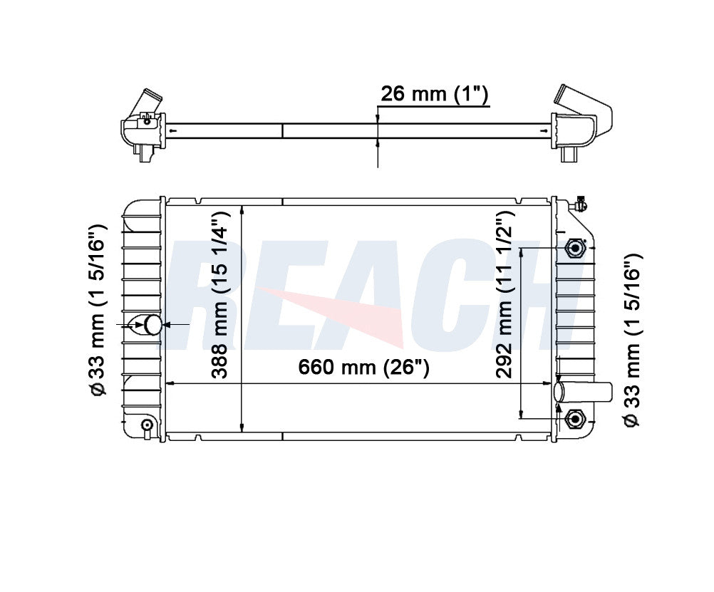 1994 CHEVROLET BERETTA 2.2 L RADIATOR REA41-1515A