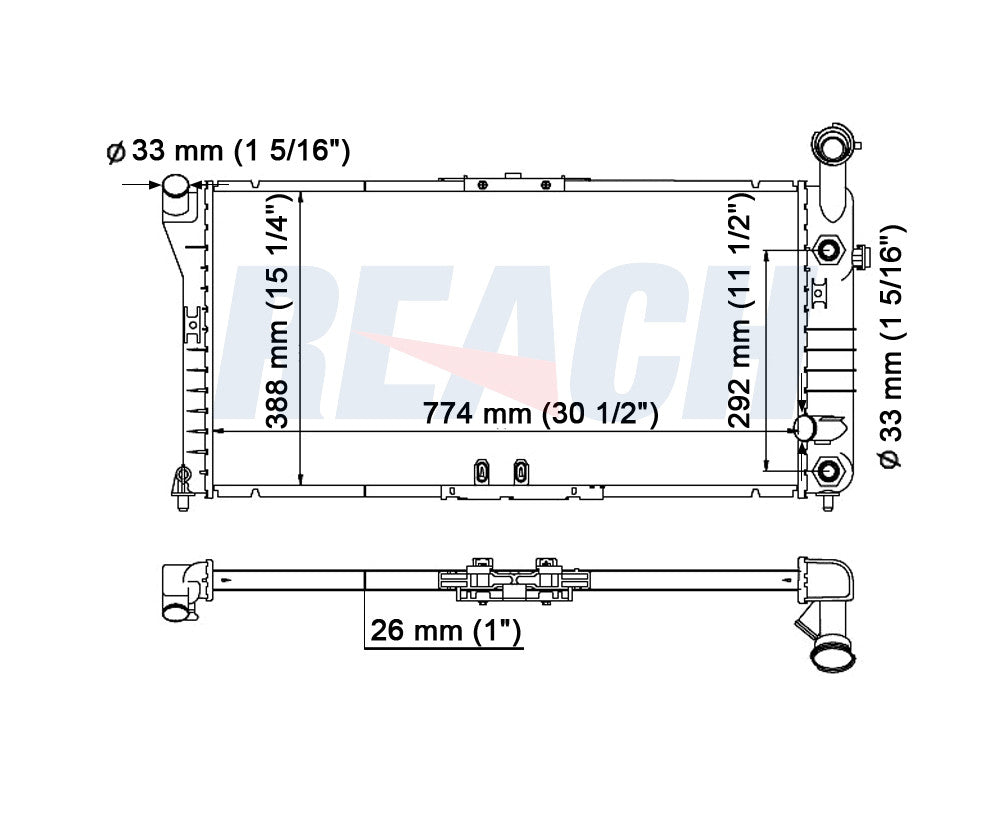 1996 BUICK REGAL 3.1 L RADIATOR REA41-1518A