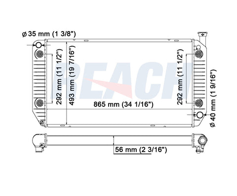 1998 CHEVROLET C3500HD 7.4 L RADIATOR REA41-1521A