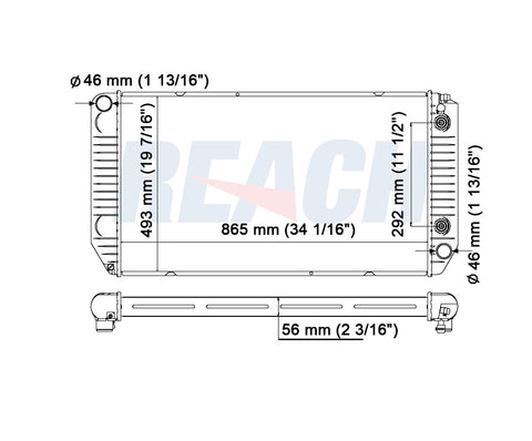 1999 GMC C3500HD 6.5 L RADIATOR REA41-1523A
