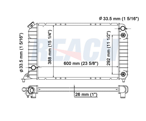 2002 GMC SONOMA 2.2 L RADIATOR REA41-1531A