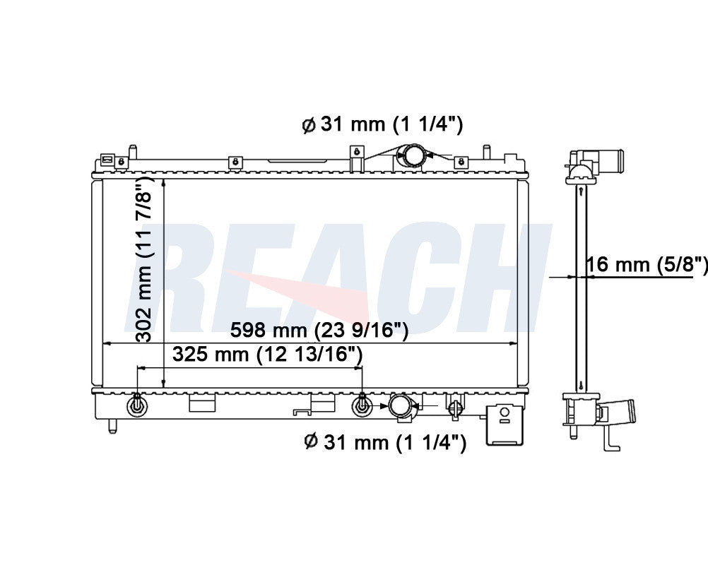 1995 PLYMOUTH NEON 2.0 L RADIATOR REA41-1548A