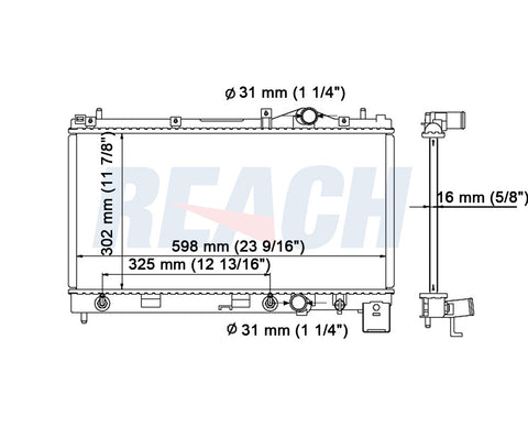1995 DODGE NEON 2.0 L RADIATOR REA41-1548A