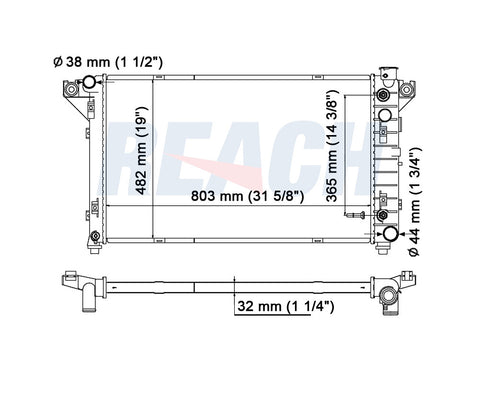 1995 DODGE RAM 1500 5.2 L RADIATOR REA41-1552A