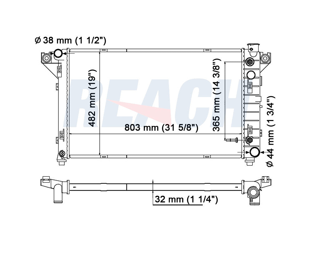 1994 DODGE RAM 1500 5.2 L RADIATOR REA41-1552A