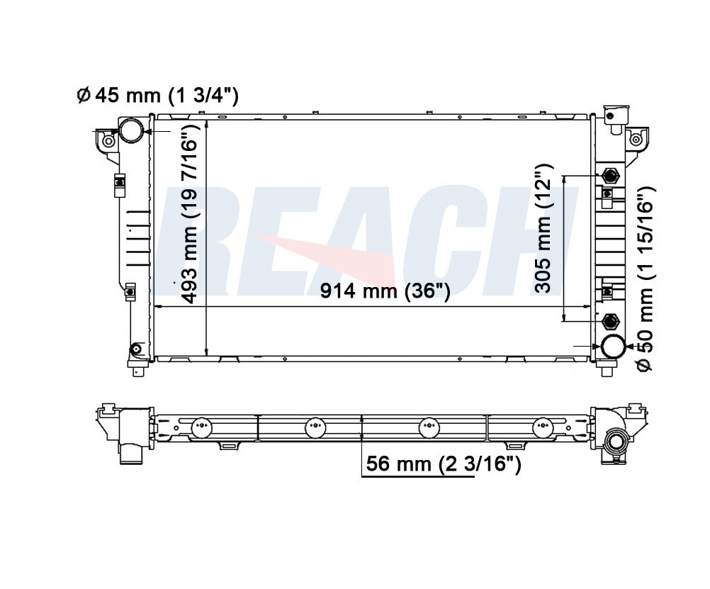 1999 DODGE RAM 3500 8.0 L RADIATOR REA41-1555A