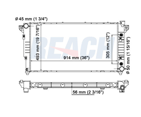 2001 DODGE RAM 2500 8.0 L RADIATOR REA41-1555A