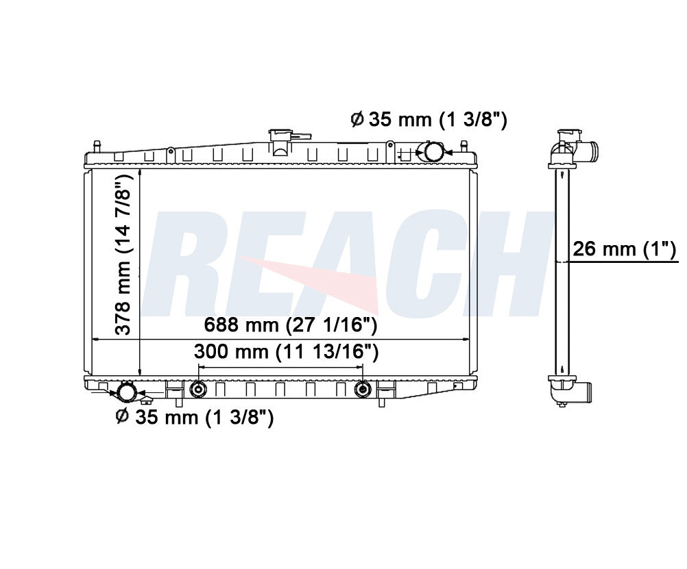 1999 NISSAN ALTIMA 2.4 L RADIATOR REA41-1573A