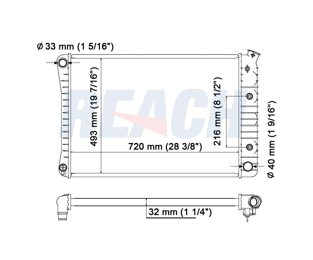 1981 CHEVROLET C20 SUBURBAN 7.4 L RADIATOR REA41-1599A