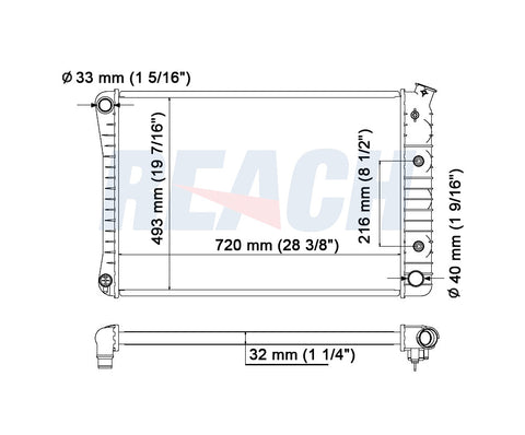 1988 GMC R2500 SUBURBAN 7.4 L RADIATOR REA41-1599A