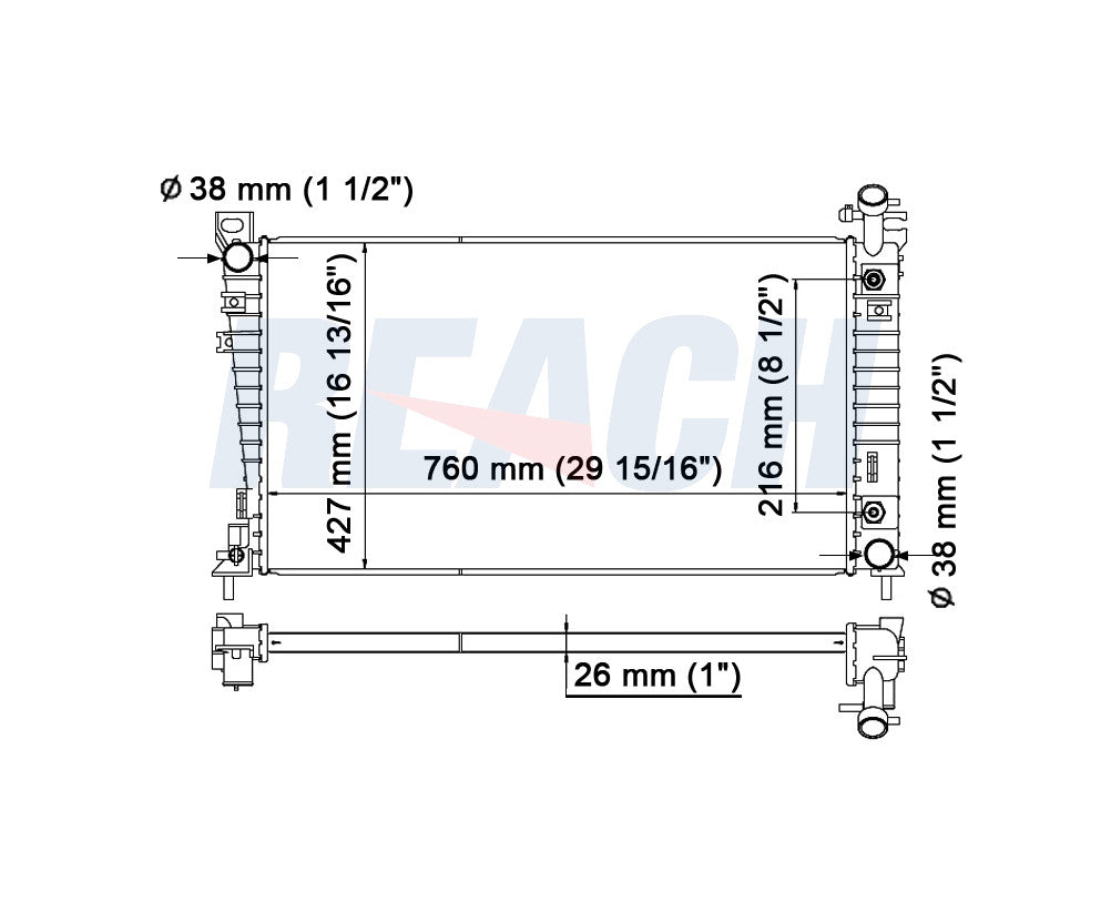 1997 FORD WINDSTAR 3.0 L RADIATOR REA41-1609A