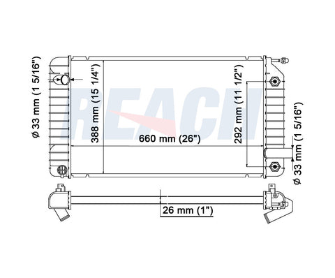 1994 CHEVROLET BERETTA 3.1 L RADIATOR REA41-1610A