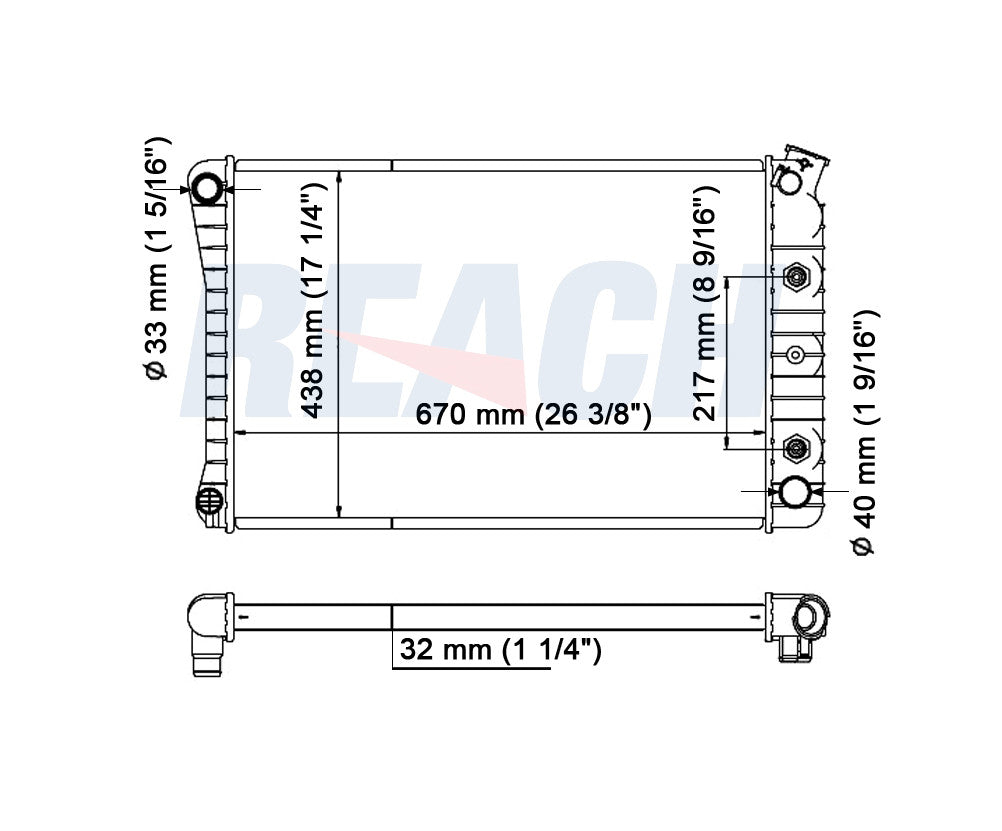 1978 CHEVROLET EL CAMINO 3.3 L RADIATOR REA41-162A