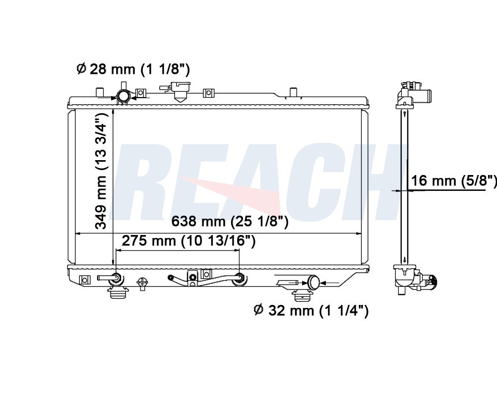1995 FORD ASPIRE 1.3 L RADIATOR REA41-1626A