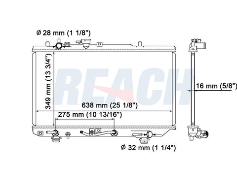 1995 FORD ASPIRE 1.3 L RADIATOR REA41-1626A