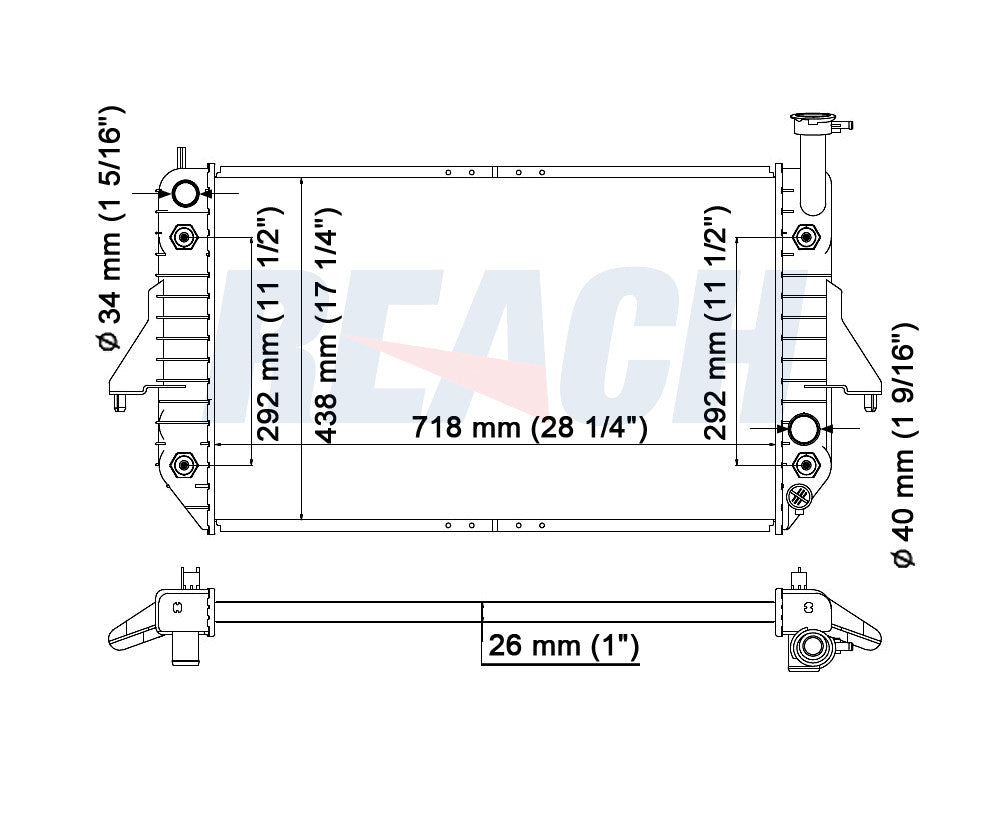 1995 GMC SAFARI 4.3 L RADIATOR REA41-1688A